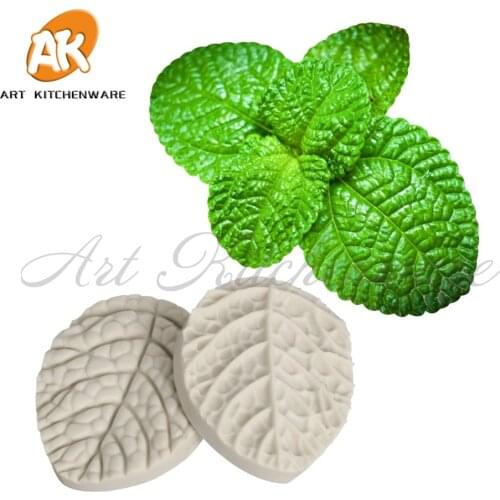 2pcs Leaf Impression Flower Mold Silicone Veiner Mold Cake Decorating Fondant Sugarcraft Cake Mold for Sugar Flower