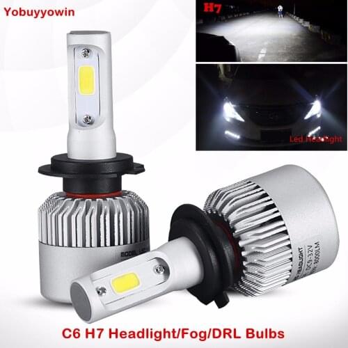 2Pcs LED Car Headlight H7 Type Bulbs LED Kit White Light 6000K 72 Watt Spotlight Beam S2 Headlights with COB Chip