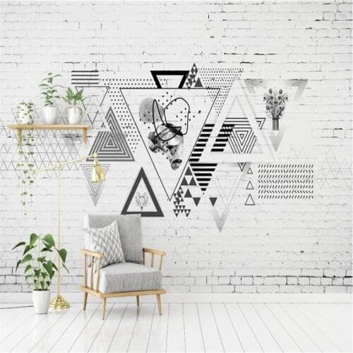Beibehang Custom 3d wall paper murals living room bedroom Nordic modern minimalistic geometric brick wall wallpaper home decor