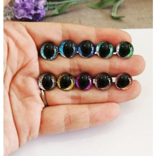 40pcs/lot 12mm clear glitter toy safety cat eyes & glitter fabric & hard washer for diy doll--color & size option