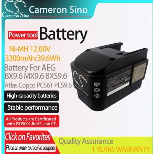 Cameron Sino Battery for AEG BX9.6 BXS9.6 B9.6 MX9.6 fits Atlas Copco PCS6T PES9.6 9.6T Power Tools Replacement battery 2100Mah