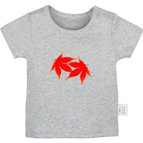 Aladdin and the magic lamp Genie Red Maple Leaf Design Newborn Baby T-shirts Toddler Graphic Solid color Short sleeve Tee Tops