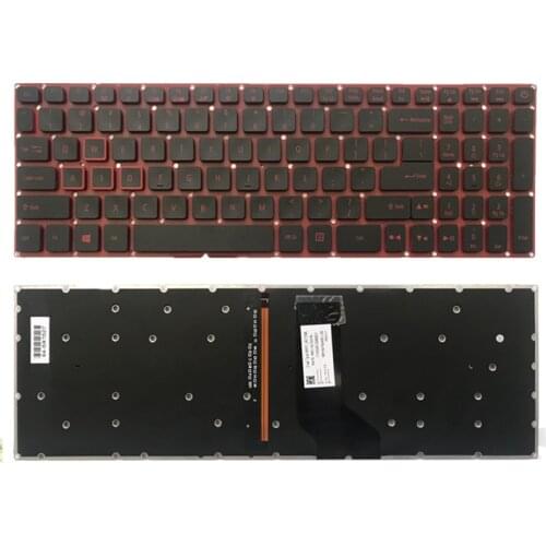 English For Acer Nitro 5 AN515-51 N17c1 AN515-52 AN515-53 Series Laptop Keyboard US Black With Backlit Without Frame
