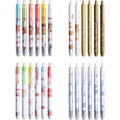 B2EF 6 Pcs/Pack Creative Retractable Gel Ink Pen Wax Sealed Black Gel Pens Sets 0.5mm