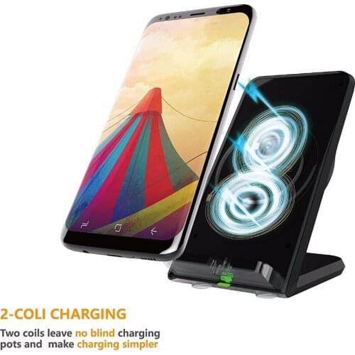 Qi Wireless Charger Adapter Quick Charge Dock Stand For iPhone 8 10 X For Samsung S6 S7 S8 Plus Note8 5 Fast Charging