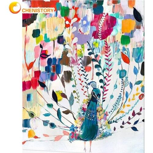 CHENISTORY Painting By Numbers Colorful Animal Picture By Number Handmade Diy Framed On Canvas Home Decoration Artcraft Kit