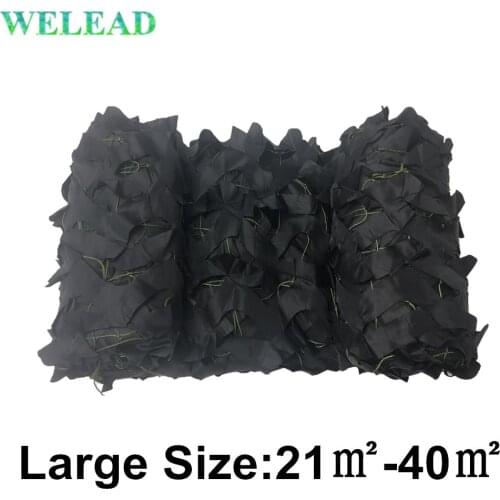 WELEAD Large Size Black Reinforced Camouflage Nets Military Garden Shade Awnings Pergola Mesh 3x7 5x5 4x6 4x8 4x9 3x8 3x9 4x7