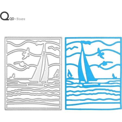 Childrens Cutting Dies Educational Sailboat Frame Metal Cutting Dies DIY Card Make Mould Model Craft Decoration Handmade Tools