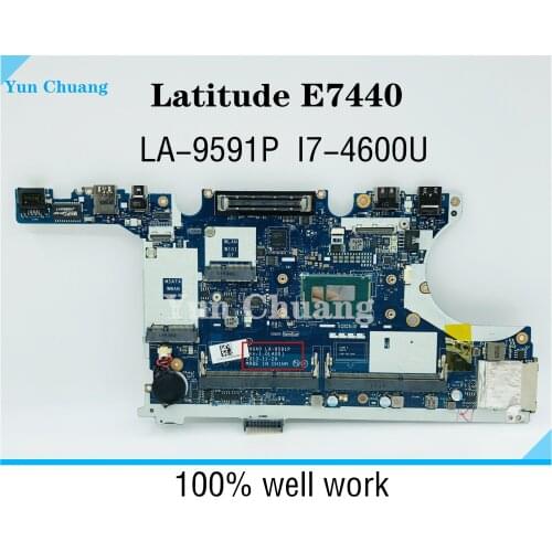For Dell Latitude E7440 Laptop Motherboard VAUA0 LA-9591P CN-0WK2DM SR1EA I7-4600U DDR3L 100% Fully tested