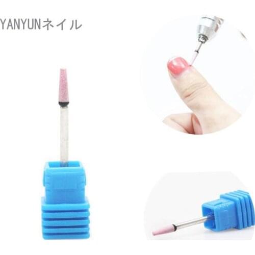 Nail Manicure Pedicure Stone Ceramic Bit Drill Shank 3/32 Bur Cuticle Flat Cone