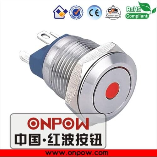 ONPOW 12mm stainless steel illuminated momentary push button switch GQ12-AF-10D/J/R/12V/S