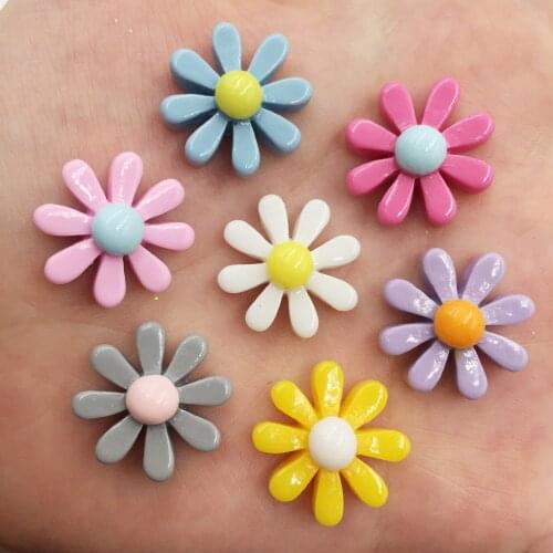 Mix Resin Chrysanthemum Flower Flat back Cabochon Stone Miniature DIY Scrapbook Craft home decor Accessories OF683*2