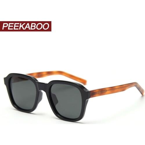 Peekaboo TR90 square frame sunglasses men polarized acetate driving male sun glasses women uv400 green brown 2021 summer