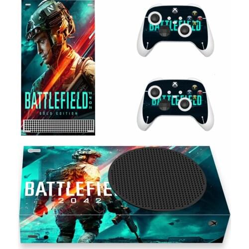 Battlefield 2042 Skin Sticker Decal Cover for Xbox Series S Console and 2 Controllers Xbox Series Slim Skin Sticker Vinyl