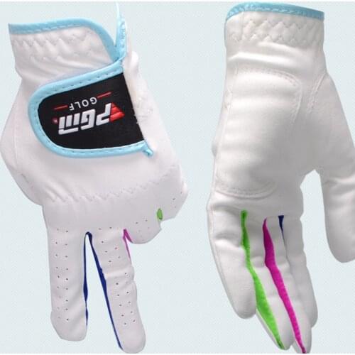 PGM Authentic Children Sport Hands Gloves Girs Pink Kids Boy White Golf Gloves Left and Right Waterproof Golf Gloves New #16 17