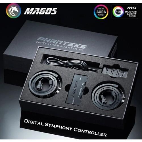 PHANTEKS Computer Case Light Strip With Controller Spliter Support Sync Motherboard, 5V ARGB 3Pin 400x2 MOBO AURA SYNC