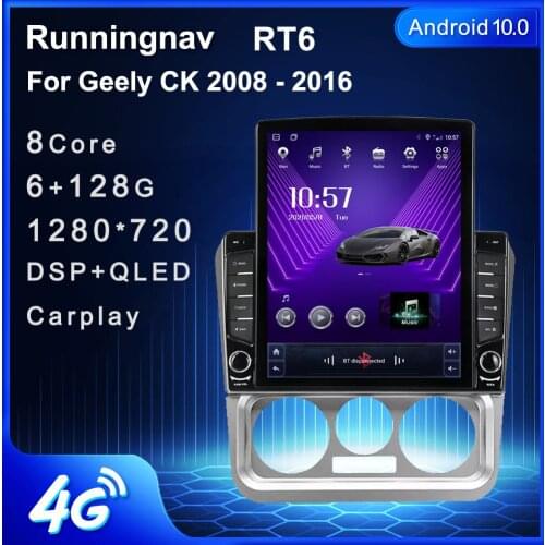 Runningnav For Geely CK 2008 - 2016 Tesla Type Android Car Radio Multimedia Video Player Navigation GPS
