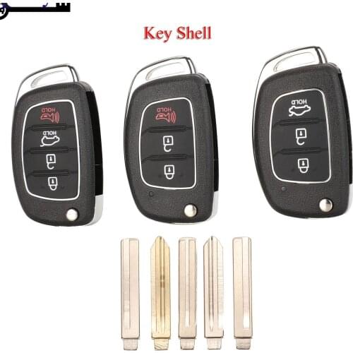 Kutery Flip Folding Remote Car Key Shell Case Fob For Hyundai Elantra Accent Ix35 IX45 I30 3/4Buttons With Different Blades