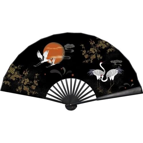 Ancient Style Black Bone Fan Folding Fan 10-Inch Chinese Style Custom Han Chinese Clothing Accessories Womens Portable Boys