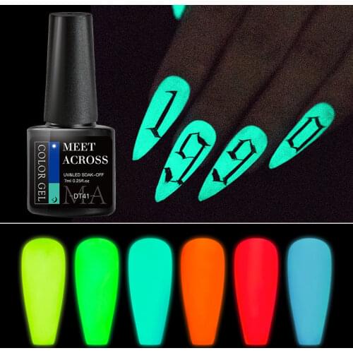Mtssii 8ml Luminous Nail Gel Polish Glow In Dark Fluorescent UV LED Semi Permanent Soak Off Gel Varnish Lighting In Night Nail