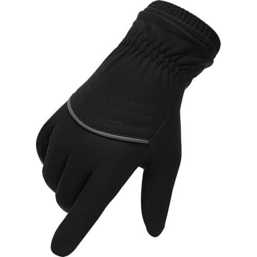 Warm Gloves Men Winter Driving Outdoor Cycling Gloves Plus Velvet Non-Slip Double-Sided Down Gloves Mens Winter
