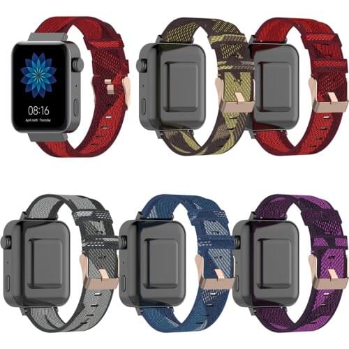 18mm Woven Nylon Watchband Watch Wristband Strap for Garmin Vivomove3S for Fossil for LG Watch Style for Ticwatch