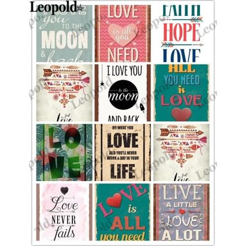 Vintage Metal Poster Love Tin Sign Romantic English Letter Board Wall Art Bar Cafe Home Decoration Accessories Gift