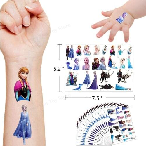 Anna Aisha Temporary Tattoo Sticker Frozen Disney Skin Toys Action Figure Princess Cartoon Kid Girls Christmas Birthday Gift 1PC