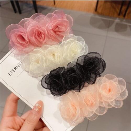 Flower hairpin French retro fringe clip hairpin fairy edge clip Sen headdress
