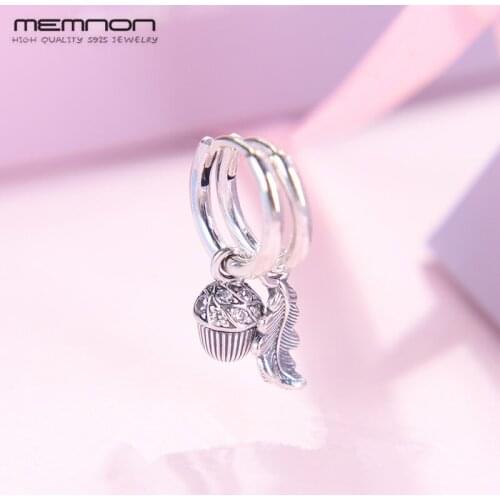 2019 New Autumn Acorn & Leaf Hoop Earring Womens Earrings for women 925 Sterling Silver earring fine Memnon jewelry