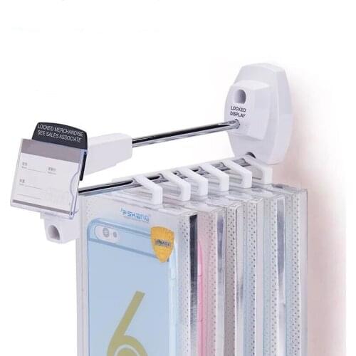 100 Pieces/Lot) Smartphone Brand Retail Wall Mounted Parts Safe Exhibition 18CM Length Slot Board Security Display Hook