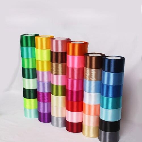 25 Yards 5cm Single Face Satin Ribbon Wholesale Gift Packing Christmas Ribbons Wedding Party Decorative Crafts Ribbons