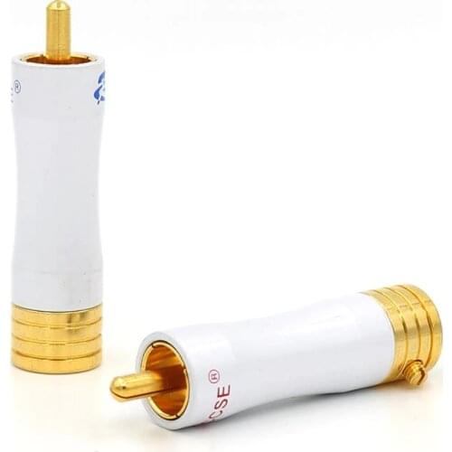 4 PCS Hifi Audio Signal Cable RCA Plug Audio Gold Plated RCA plug Connector