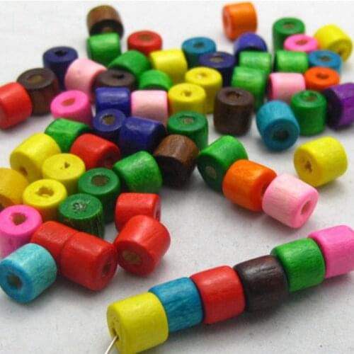 500 Mixed Color 7X6mm Column Heishi Wood Beads