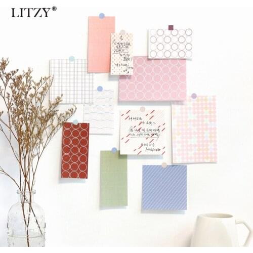 LITZY 60pcs Loose-leaf Memo Pad Journal DIY Basic Material Stitching Stickers Office Cute Planner Sticky Notes School Stationery