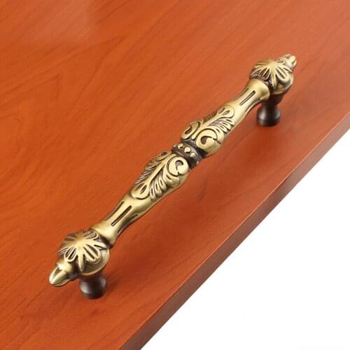 Boutique Luxury Antique Furniture Cabinet Shoe Cabinet Door Handle Solid Brass (C.C.:96mm L:125mm)