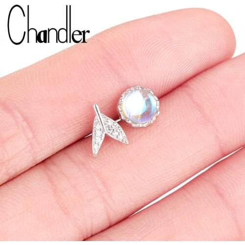 Chandler 1 Pair Korean New Mermaid Ball Crystal Earrings For Girls Romantic Love Gifts Fashion Spring Jewelry Pendientes