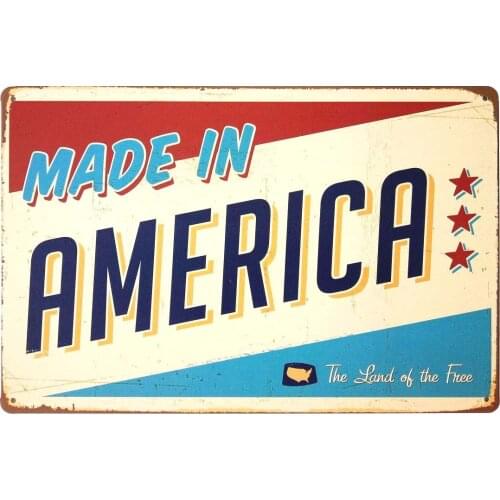 ERLOOD Made in America Retro Metal Vintage Tin Sign 12 x 8