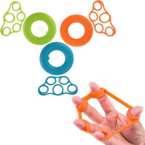 Handle Finger Resistance Band Exerciser Stretcher Rehabilitation Training Pull Ring Hand Expander Grip Silicone Training Set