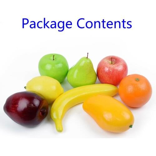 8PCS Artificial Simulation Variety Fruits Plastic Fake Photography Props For Decoration Room Home Christmas Desk Decor