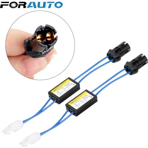 FORAUTO 2pcs T10 Canbus Cable 12V LED Warning Canceller Decoder 501 T10 W5W 192 168 Car Lights NO Error Canbus OCB Load Resistor