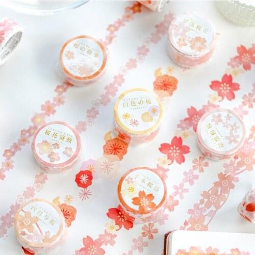 Cherry blossom in full bloom Masking Washi Tape flower Decorative Adhesive Tape Diy Scrapbooking Sticker Label Stationery