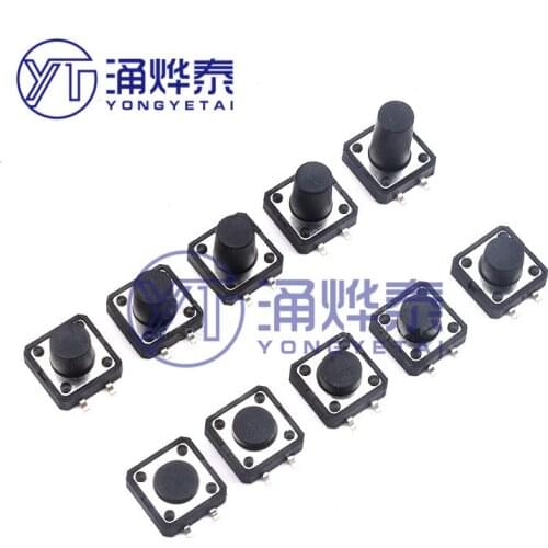 YYT Micro switch Tact switch 12*12*4.3/5/6/7/8/9/9.5/10/11/12/13/14 Push button switch. Various sizes