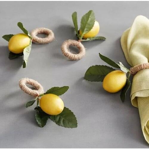 Simulation Lemon Plant Napkin Ring Fruit Meal Buckle Hotel Model Room Napkin Ring Napkin Buckle Party Supplies
