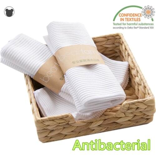 5PCS Dish Drying Towel Set Absorbent Microfiber Cloth White Napkin Eco-friendly Kitchen Towels Home Rags 21*37(8.2" X 14.5")