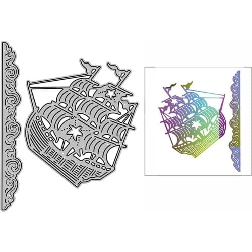 New Sailboat Waves Sea Craft Embossing Mold 2021 Metal Cutting Dies for DIY Decor Scrapbooking Album and Card Making No Stamps