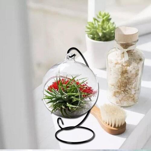9inch height Ornament Display Stand Iron Hanging Stand Rack Holder for Hanging Glass Globe Air Plant Terrarium Wedding decor