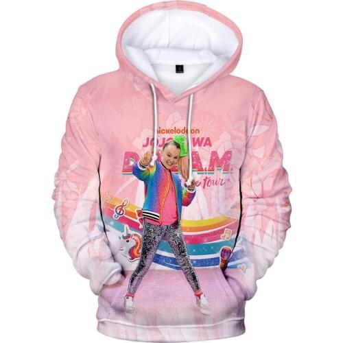Popular Pink Hooded 3D JOJO SIWA Hoodies Men Women Sweatshirts Fashion Autumn Hip Hop Pullovers Casual Girls Streetwear Coats