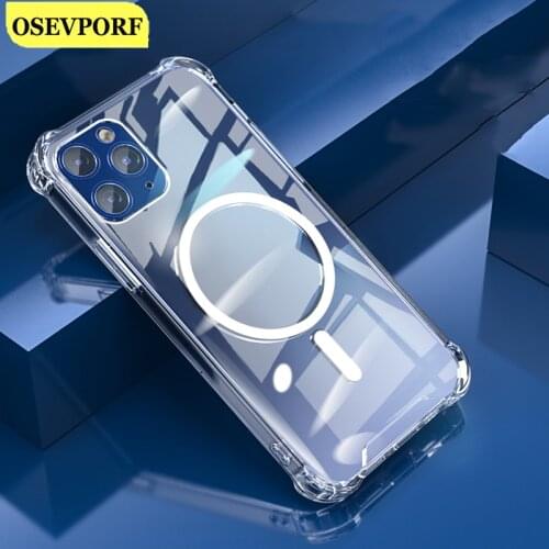 Luxury Clear Magnetic Case For Magsafe Mgnetic Cover For iPhone 12 Mini Pro Max Wireless Charging Case For iPhone 12Pro 11Pro XR