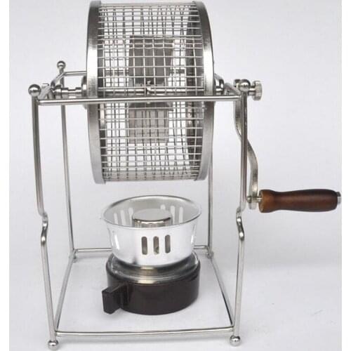 Manual 304 Stainless Steel Coffee Bean Roaster Machine Hand Use Maker With Burner NEW